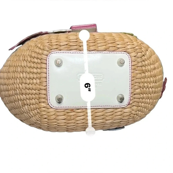 Coach Flower Straw Wicker Bag Basket Limited Edition RARE Vintage - Picture 9 of 12